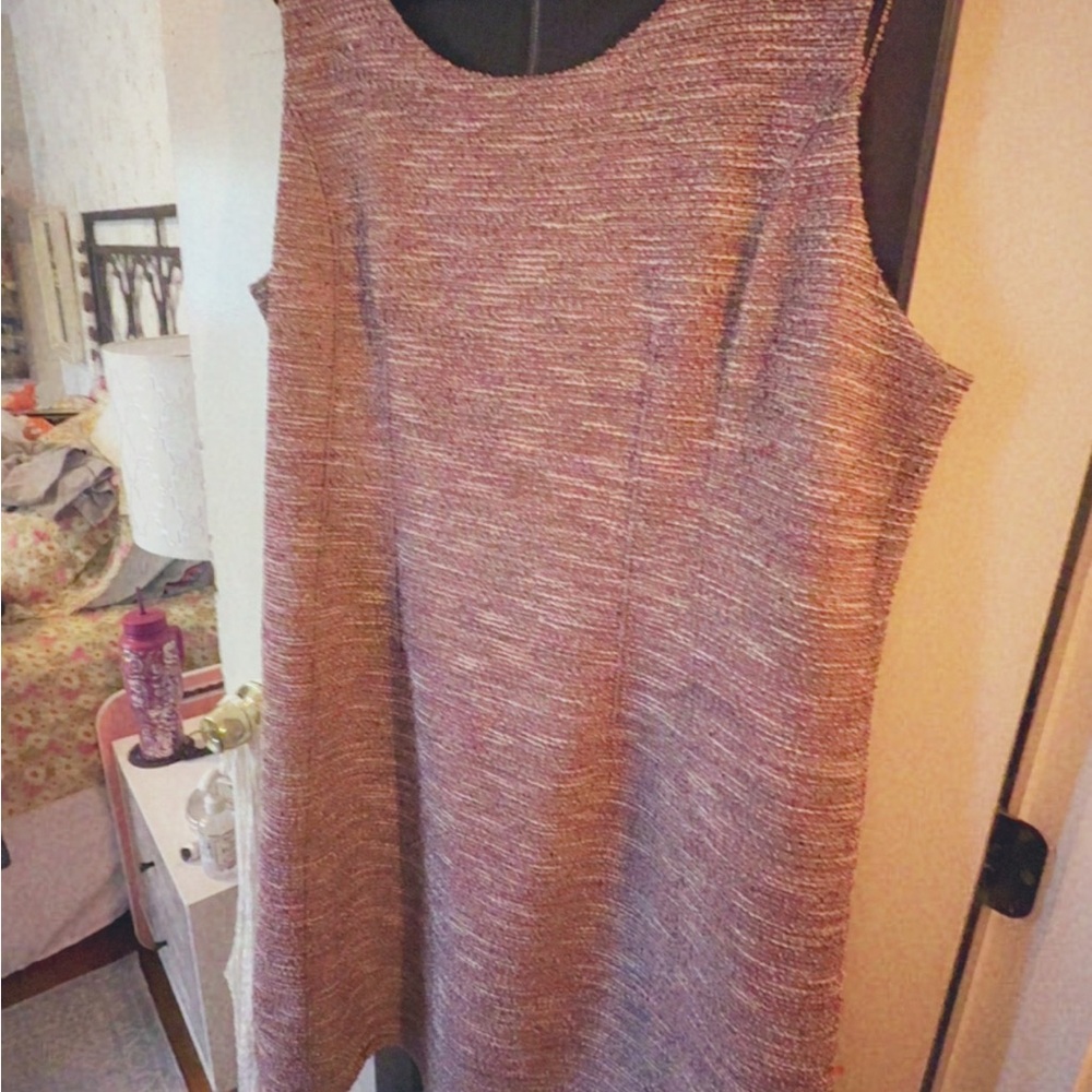 LOFT Sleeveless Dress in Pink and cream